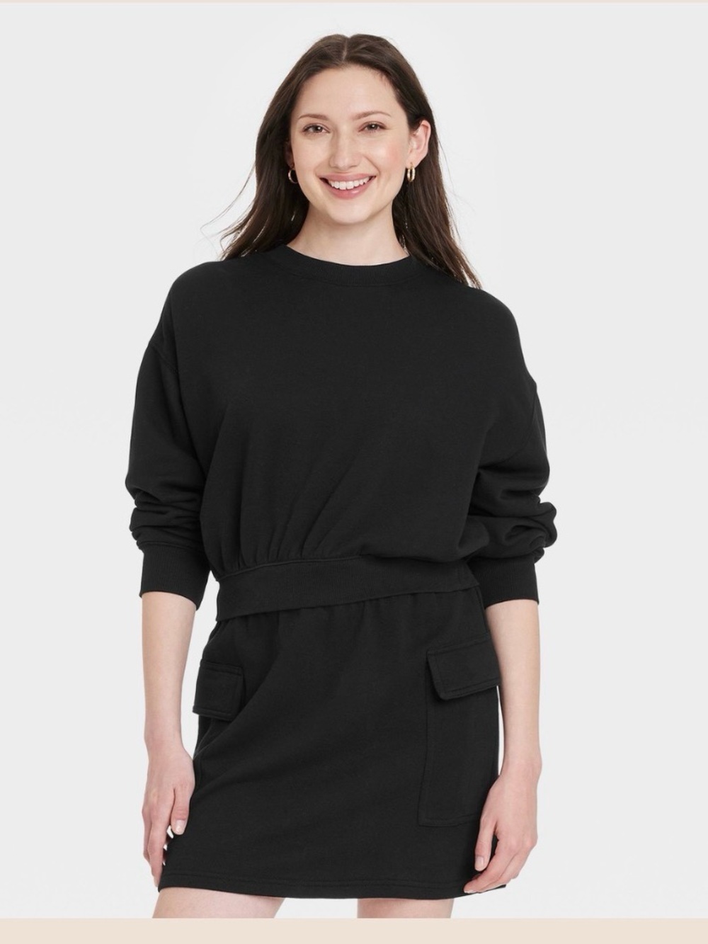 Universal thread crew neck pullover sweatshirt